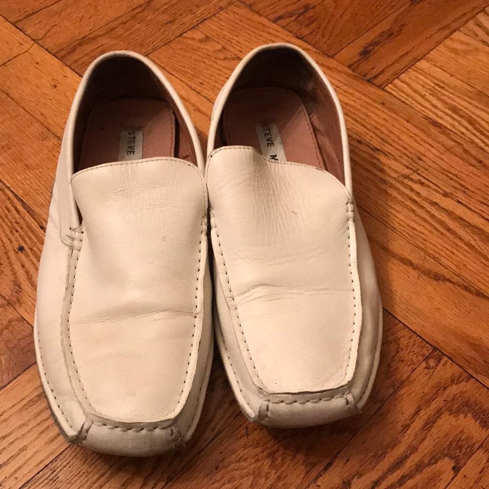 Loafers white leather